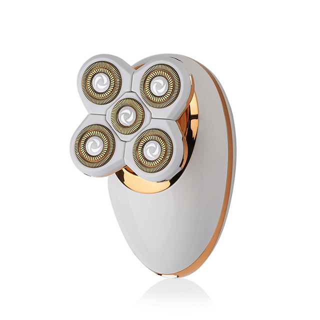Veloura Premium rotary shaver in white and rose gold
