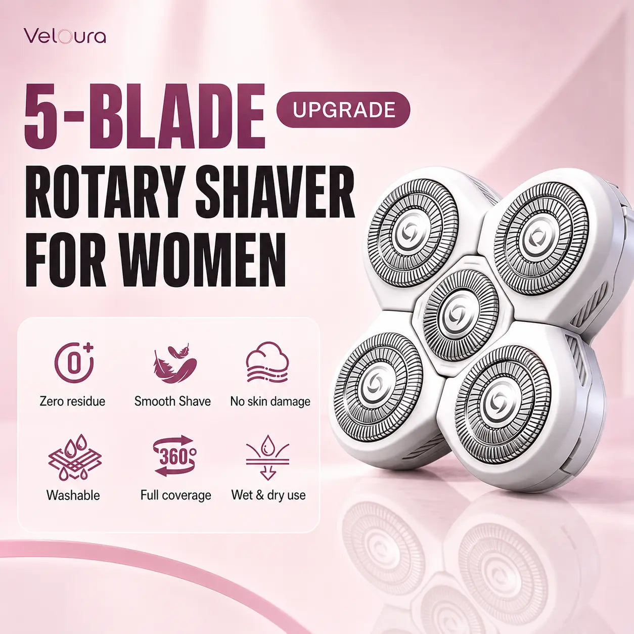 Veloura, 5-blade rotary shaver upgrade
