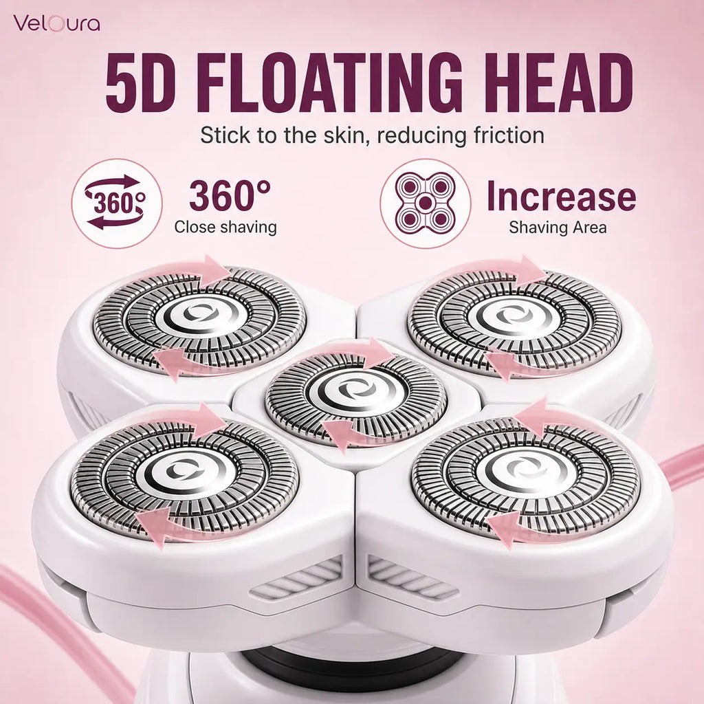 Veloura, 5D floating head, 360 close shaving